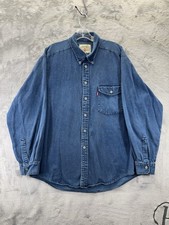VTG Levis Red Tab Denim Button Down Long Sleeve Shirt 90s WPL423 Mens Large Y2K