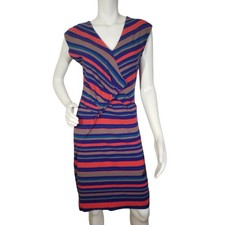 Marc by Marc Jacobs Womens Striped Vneck Sleeveless Dress Sz S