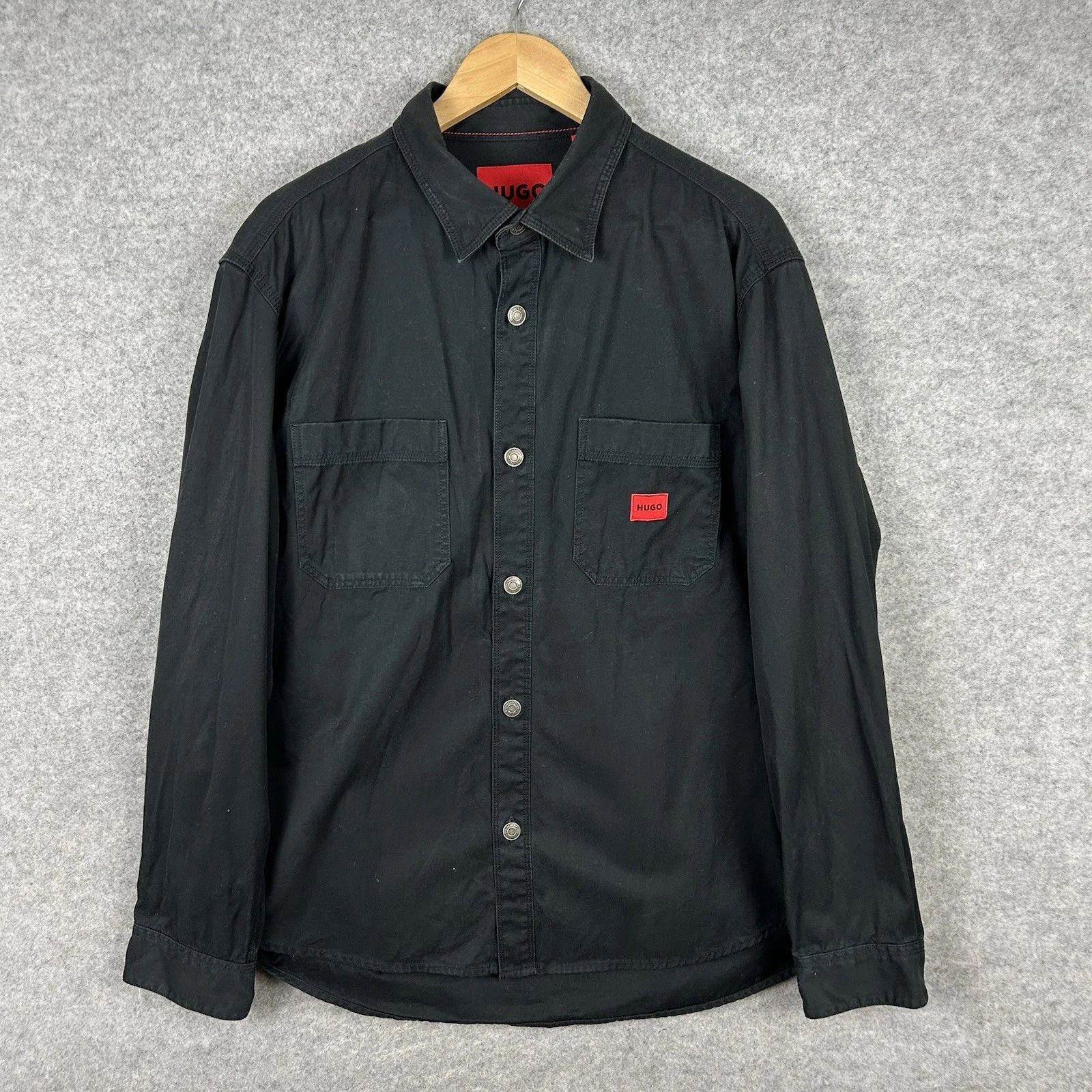 Hugo Boss Jacket Emmond Overshirt Shacket Jacket Over Shirt Mens XL Black Cotton