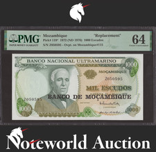 Mozambique Replacement 1000 Escudos 1972 (ND 1976) P 119* UNC PMG 64