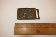 Vintage Brass Belt Buckle w American Eagle belt buckle