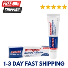 Waterproof Zinc-Free Denture Adhesive – Extra Strong Hold for Upper & Lower