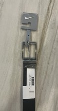 Nike Belt Mens 36 Leather Reversible Black Grey Golf Swoosh Logo Adult NEW NWT