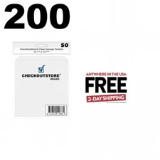 200 CheckOutStore Cardstock Clear Storage Pockets (12 3/4 x 12 3/4) **1-3 DAYS