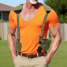 Tactical Adjustable Gun Concealed Carry Shoulder Holster with Double Mag Holder