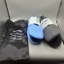 Muk Luks Travel Balerina Slippers Women's Set Of 2 Size Small 5-6M Black Blue