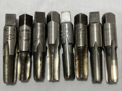 Lot 8 Pipe Taps 1/8-27 NPT ANPT USA Machinist Plumbing Tool Set