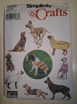 NEW Simplicity 9520 Dog Clothes One Size Uncut