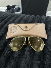 1980's 58 14MM VINTAGE B L RAY-BAN Dark Marbled OUTDOORSMAN AVIATOR SUNGLASSES