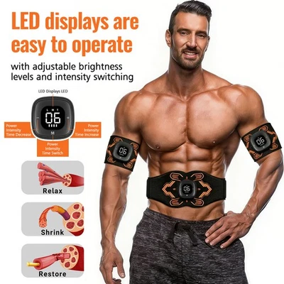 EMS Abdominal Fit Muscle Stimulater Training ABS Gear Fitness Gym Workout Belt - Image 1 of 4