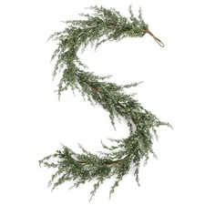 6 Ft Real Touch Juniper Berry Garland Artificial Greenery Juniper Garland Rea...