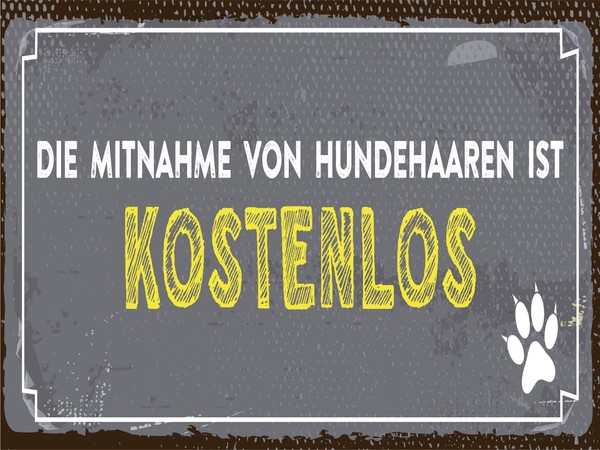 Holzschild 20X30 Cm Die Mitnahme Von Hundehaaren Ist Kostenlos Deko Geschenk Sc-image