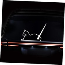 Funny Cat Rear Window Wiper Decal Cute Cat Moving Tail Waving Reflective White