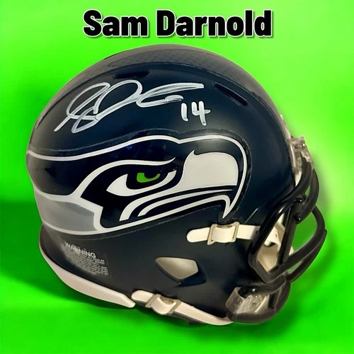 SAM DARNOLD AUTOGRAPHED SIGNED SEATTLE SEAHAWKS MINI HELMET wAP/HOLO/COA
