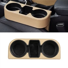 Beige Car Cup Holder Seat Wedge Drink Storage Organizer Gap Console Universal ×1