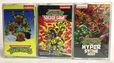 Lot of 3 NEW Teenage Mutant Ninja Turtles CASSETTE SOUNDTRACKS Heist TMNT Arcade