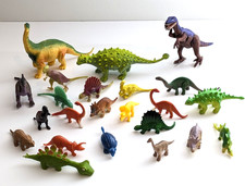 Lot of 23 Plastic Dinosaurs 1 to 4.25" Tall Mostly Unbranded One Wild Republic