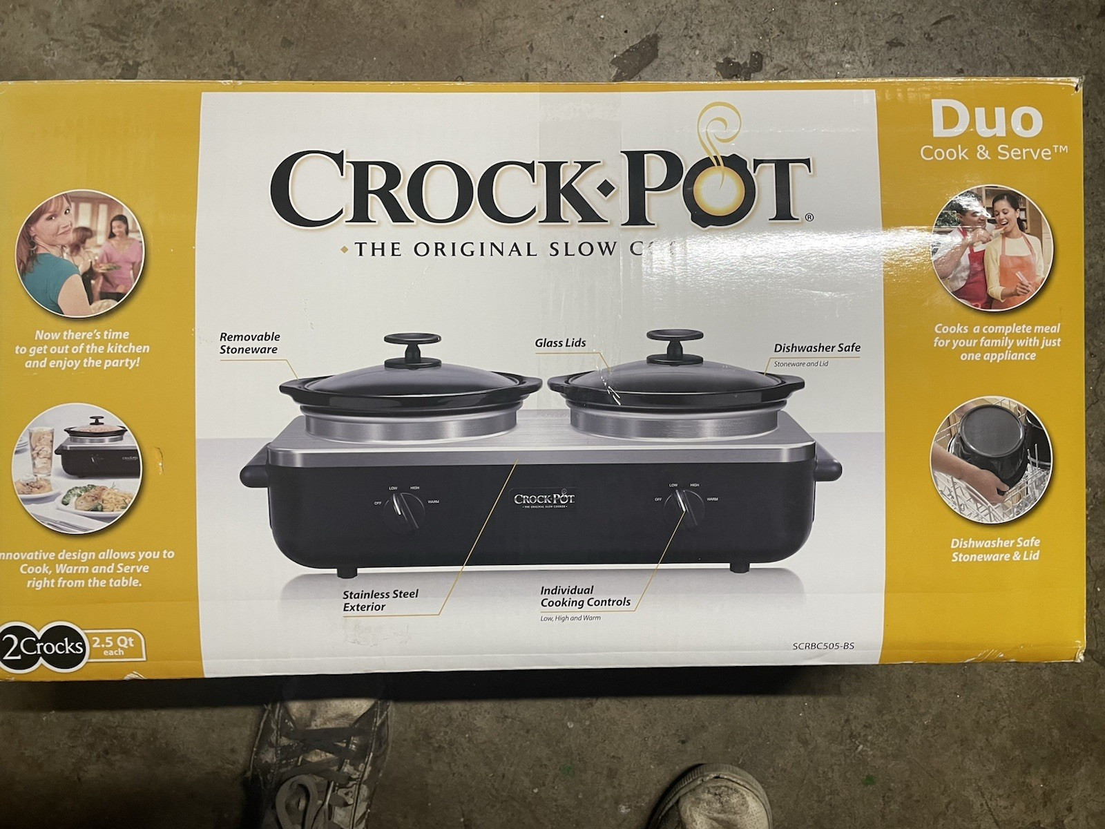 Double Crock-Pot The Original Slow Cooker 2.5 Qts Each Buffe