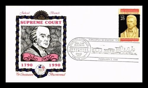 DR JIM STAMPS US COVER SUPREME COURT BICENTENNIAL FDC TRAIN PICTORIAL CANCEL