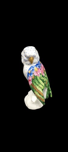 VISTA ALEGRE Portugal Hand-painted Gilded Porcelain China Parakeet