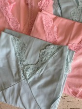 2 Vintage Sottoveste nylon, Sottogonna, Abito Lingerie, Baby Blu 