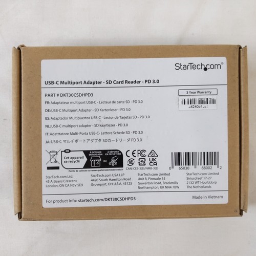 StarTech USB C Multiport Adapter (DKT30CSDHPD3) NEW - 第 1/5 張圖片
