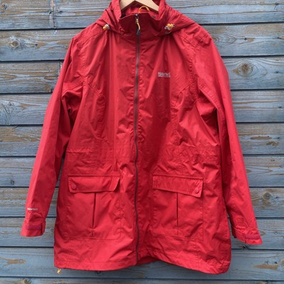 Regatta Hydrafort Red Raincoat Waterproof Jacket, Size 20 UK