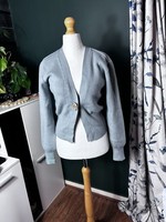 The Very Collection Sage Green Ribbed Cardigan   Floral Brooch Size S New F22 