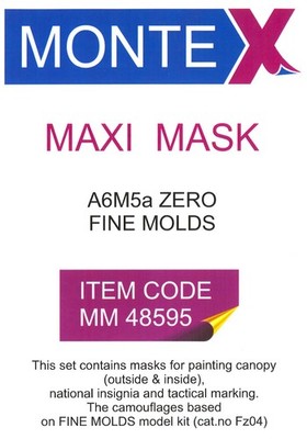 Montex 1/48 MITSUBISHI A6M5A ZERO PAINT MASK Fine Molds Models