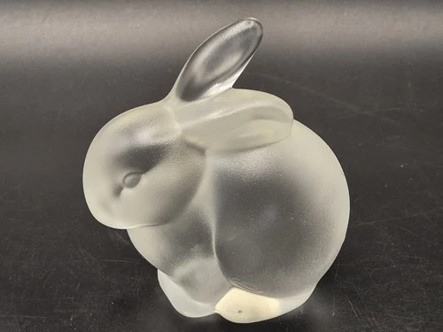 Vintage Fenton Frosted Glass Rabbit Figurine Bunny Easter Decoration
