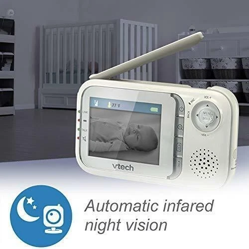 VTech VM321 2 CÁMARAS Color Seguro Sonido Visión Nocturna Video Monitor de Bebé Rango de 1000 pies Foto 3 de 4