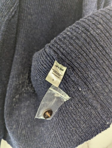Line Of Trade Sweater Men Medium Cardigan Shetland Wool Navy Dockside Shawl - Picture 9 of 11