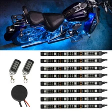 LEDGlow 8pc Advanced Ice Blue LED Flexible Motorcycle Accent Neon Light Kit