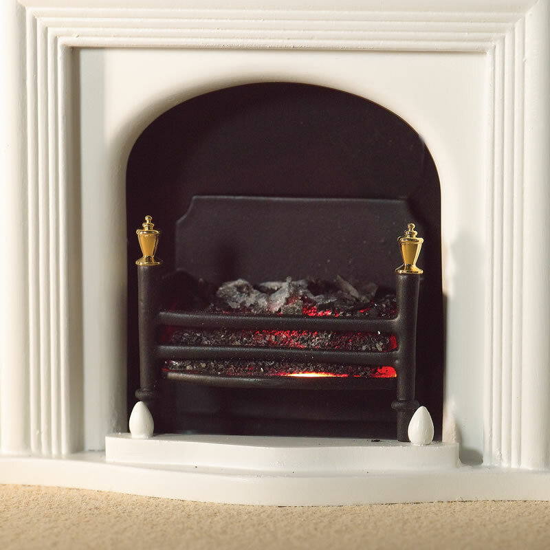 Dolls House Electric Fire Black Resin 12v Electric Lounge Miniature 1:12th Scale