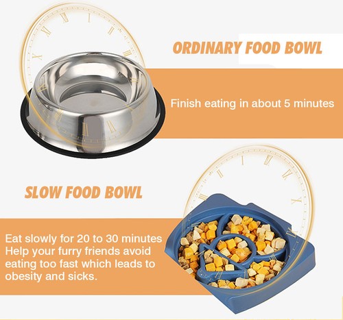 Double Cat Pet Bowls Stand Dog Elevated Feeder Food Water Raised Lifted 15° Tilt - Picture 4 of 10