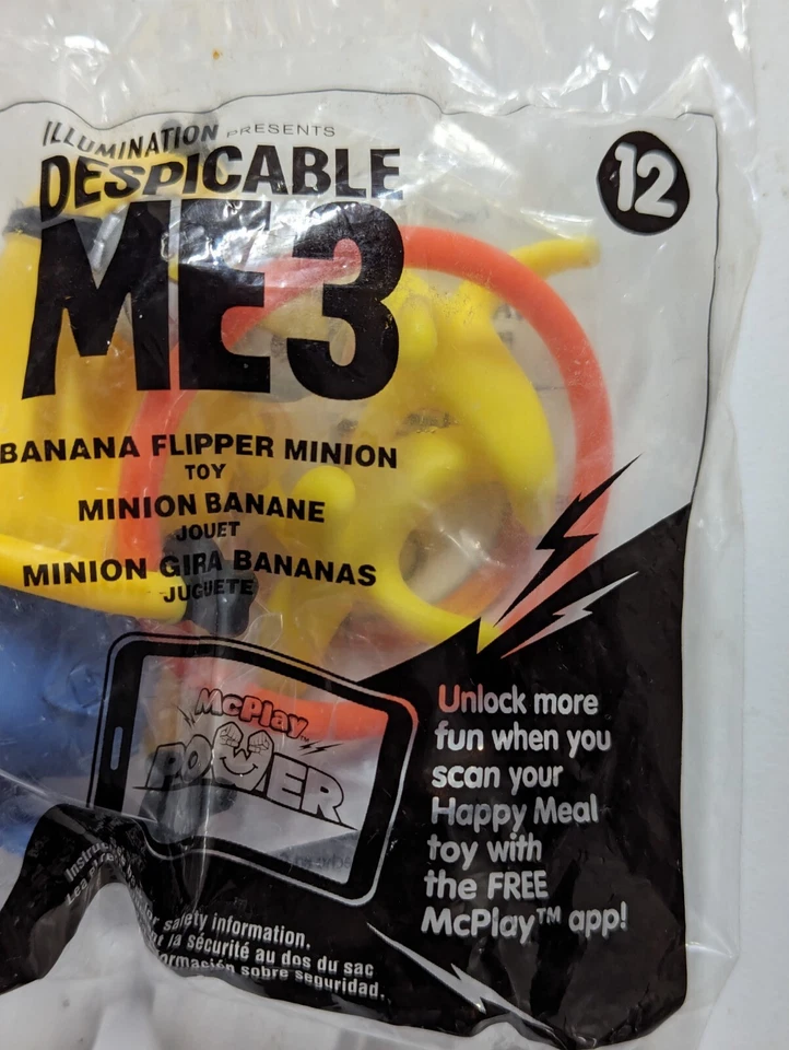 McDONALDS' Happy Meal DESPICABLE ME 3 PELÍCULA #12 BANANA FLIPPER MINION NUEVO EN PAQUETE 2017 Foto 2 de 3