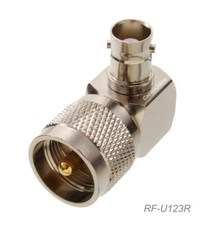 Right-Angle BNC Female to UHF PL259 Male RF Coaxial Adapter, RF-U123R