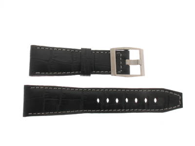 Uhrenarmband Locman Leder schwarze Farbe Abmessung 24/20mm Länge 125 + 80mm neu