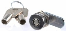 Serrure à gobelet chromée 21,2 mm profondeur panneau à languette, clé à déverrouiller
