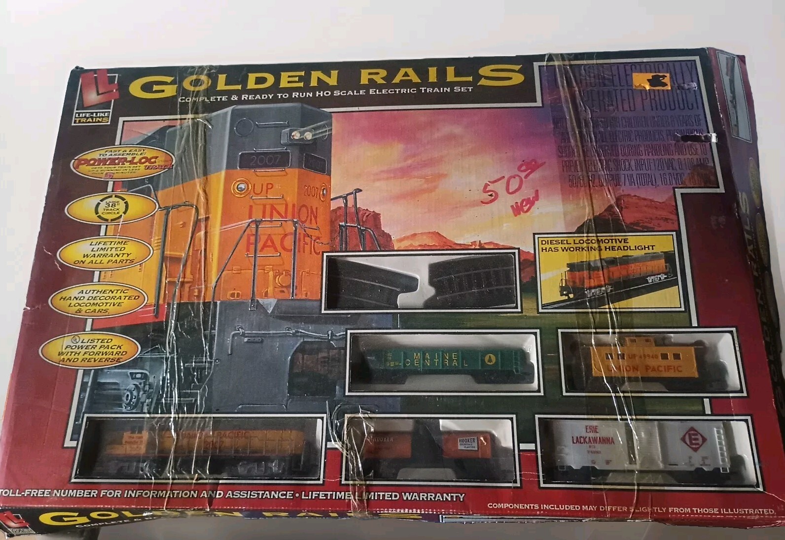 Life-Like 433-8860 Golden Rails Complete HO Scale Electric Train Set ...