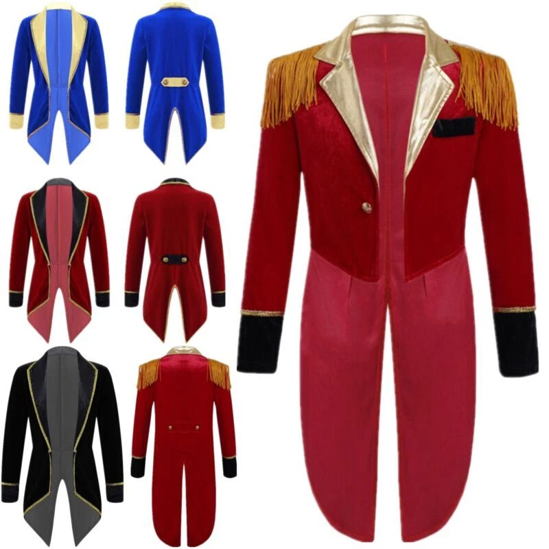 Abrigo Blusa Abrigo Esmoquin Halloween Chaqueta Vintage Circo Ringmaster para Niños Foto 2 de 4