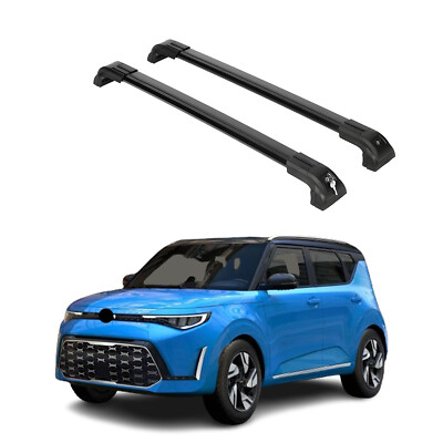 Heavy Duty 220lb Roof Rack Cross Bars for Kia Soul X-Line 2020-2026 - Black