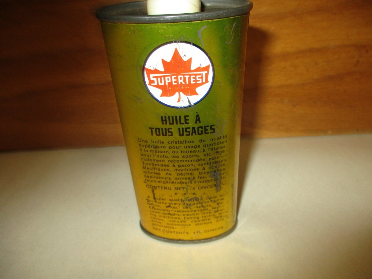 Vintage Supertest Utility Oil Handy Oiler Oil Can Tin 4oz