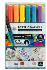 Royal  Langnickel 6 Piece Acrylic .7mm Rainbow Markers