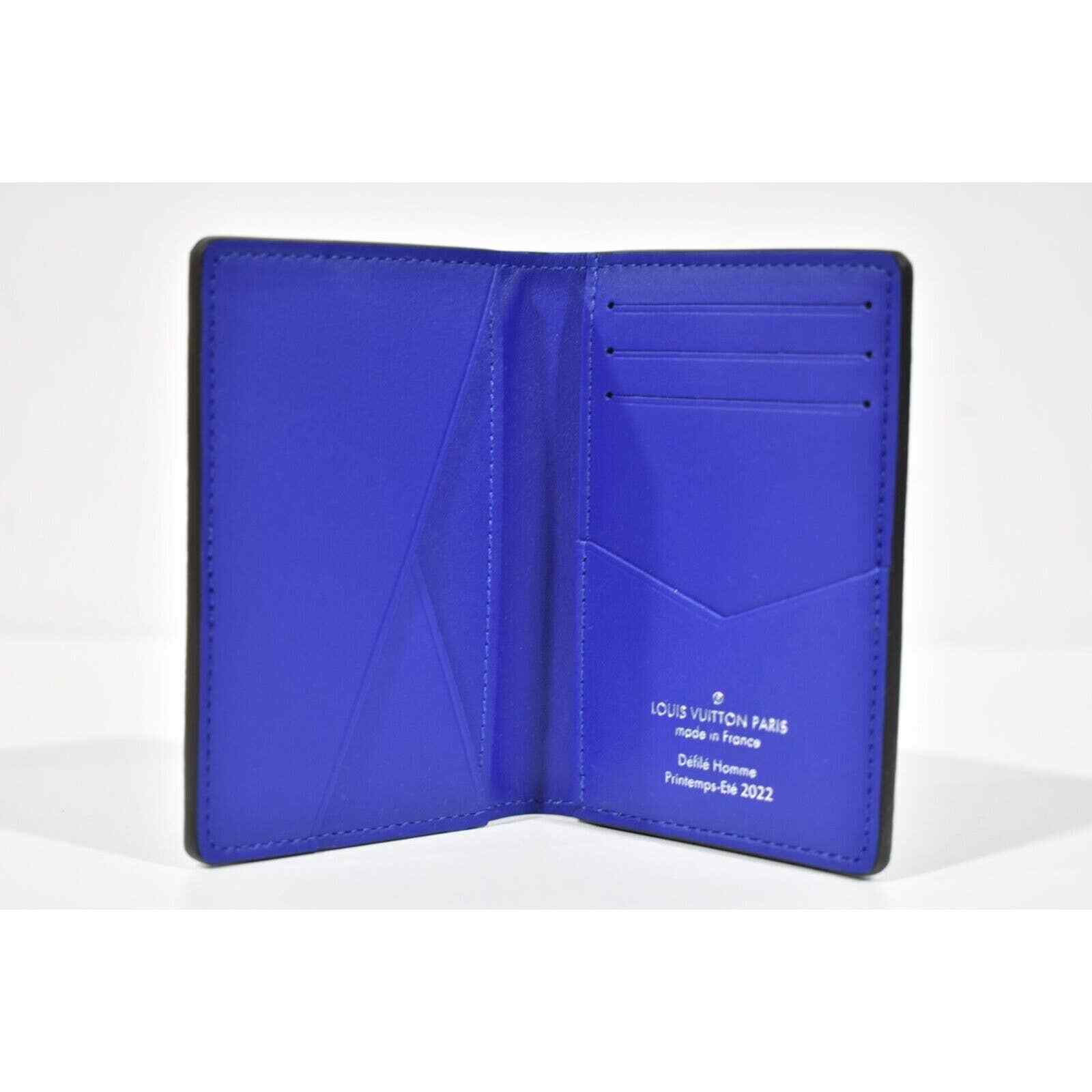 Louis Vuitton Taurillon Monogram Logo Pink Blue Ombre Pocket Organizer Wallet image 10
