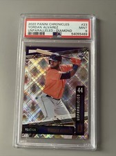 2020 Panini Chronicles Yordan Alvarez Unparalleled Diamond Prizm /99 RC PSA 9