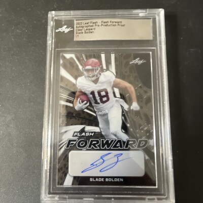 2022 Leaf Flash SLADE BOLDEN RC PRE PRODUCTION PROOF AUTO 1/1 BAMA Clear Leopard
