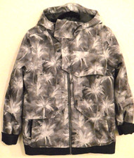 Obermeyer Unisex Ski Snowboard Jacket Sz LG 14-16 Black Gray Hooded Waterproof