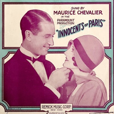 Louise Innocents Of Paris Sheet Music 1929 Maurice Chevalier Paramount DWU4