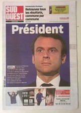SOUTH WEST (Ed. Dordogne) of May 8, 2017 - EMMANUEL MACRON ELECTED PRESIDENT